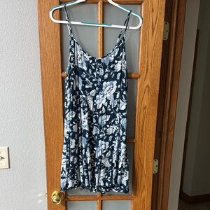 LOFT Blue and White Floral Mini Dress